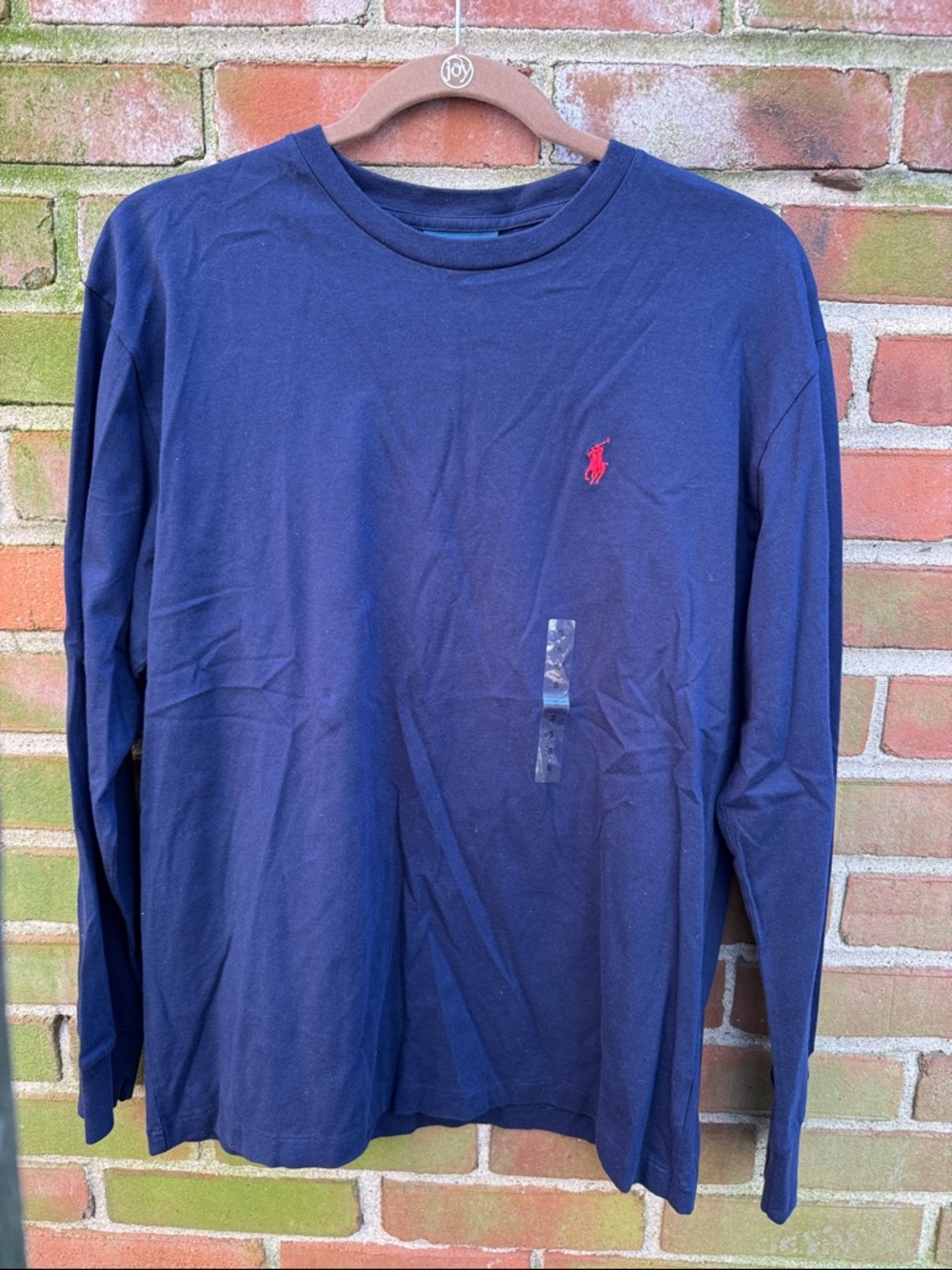Ralph Lauren Navy Long-Sleeve Crewneck with Red Pony